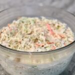 cole slaw in a clear bowl