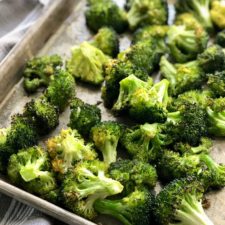 roasted broccoli on a sheet pan