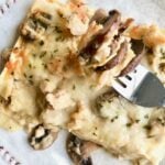 portobello chicken lasagna on plate