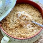 vidalia onion casserole in a green baking dish