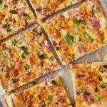 ham and egg brunch bake on a sheet pan