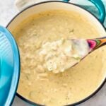 chicken and dumplings made with a shortcut by using refrigerated pie crust.