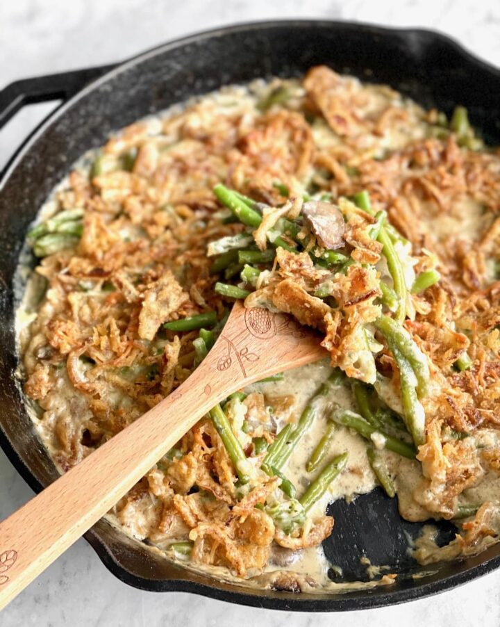 Skillet Green Bean Casserole Quiche My Grits