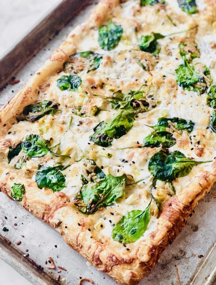 Spinach Alfredo Pizza Quiche My Grits