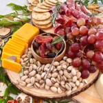 fall charcuterie board featuring meats and cheeses.