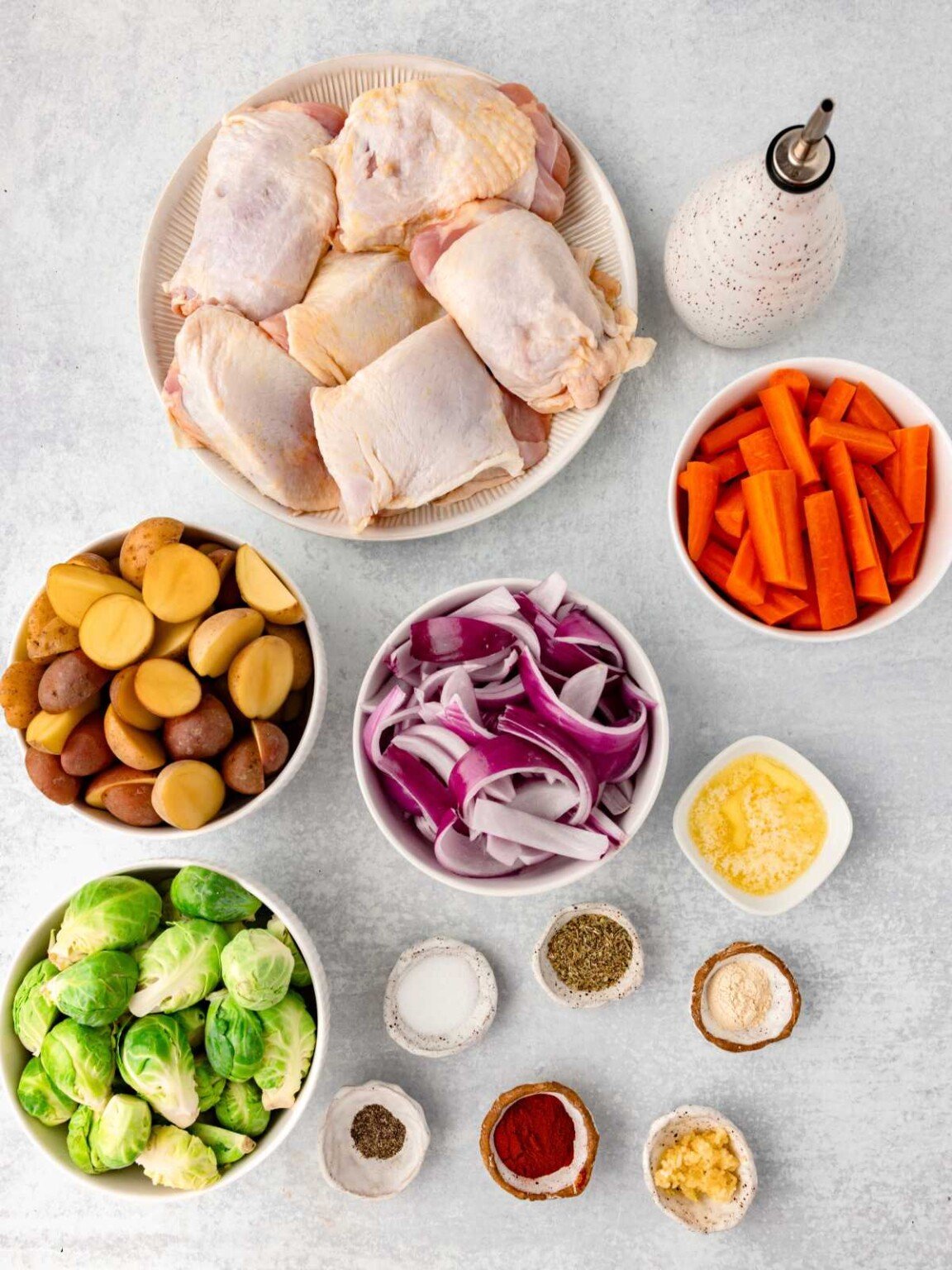 Chicken Thigh Tray Bake - Quiche My Grits