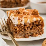 Gingerbread spice cake ready to eat on a plate.