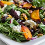 Roasted beet salad with goat cheese.